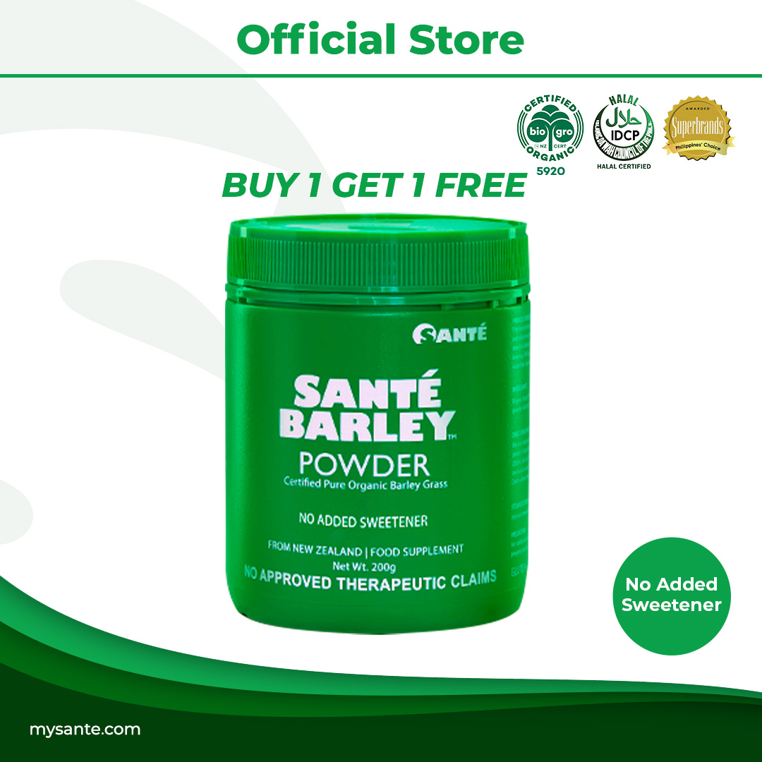 BOGO Pack: Santé Barley Powder No Added Sweetener 200g Canister - 2 units