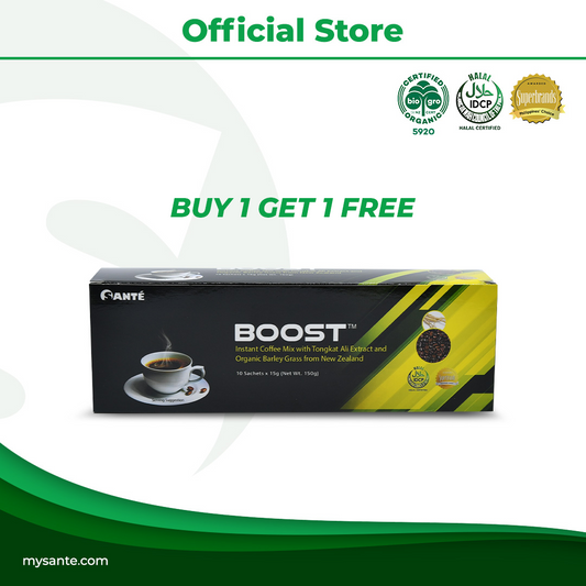 BOGO Pack: Santé Boost Coffee (15 gms x 10 sachets) - 2 units